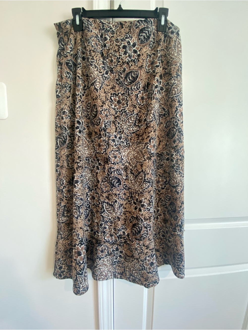 Covington Beige and Black Floral Maxi Skirt